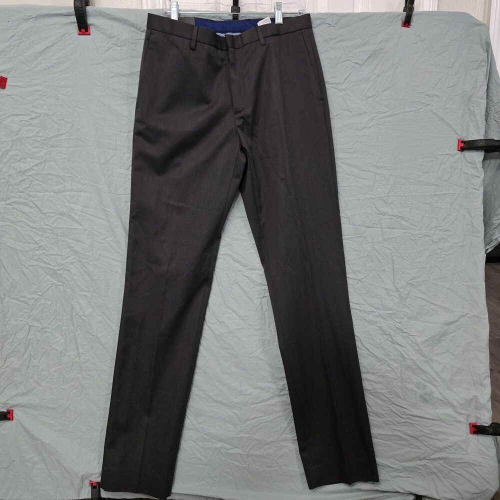 Banana Republic Dress Pants Men 32 X 36 Charcoal Gray Slim Tapered Non-iron